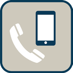 Illustration of a mobile phone and regular phone icons.